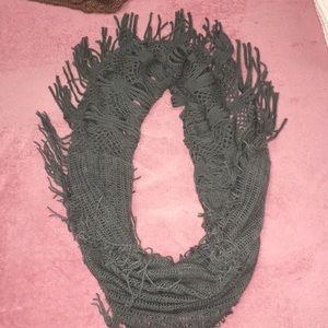 Looped gray scarf